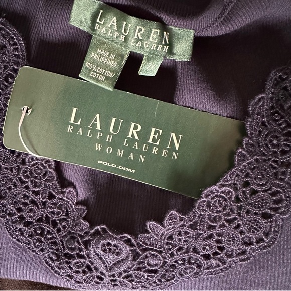 Lauren Ralph Lauren NWT Navy Blue Lace Floral Tank Top Set (2) Size 2X Y2K - Picture 13 of 14
